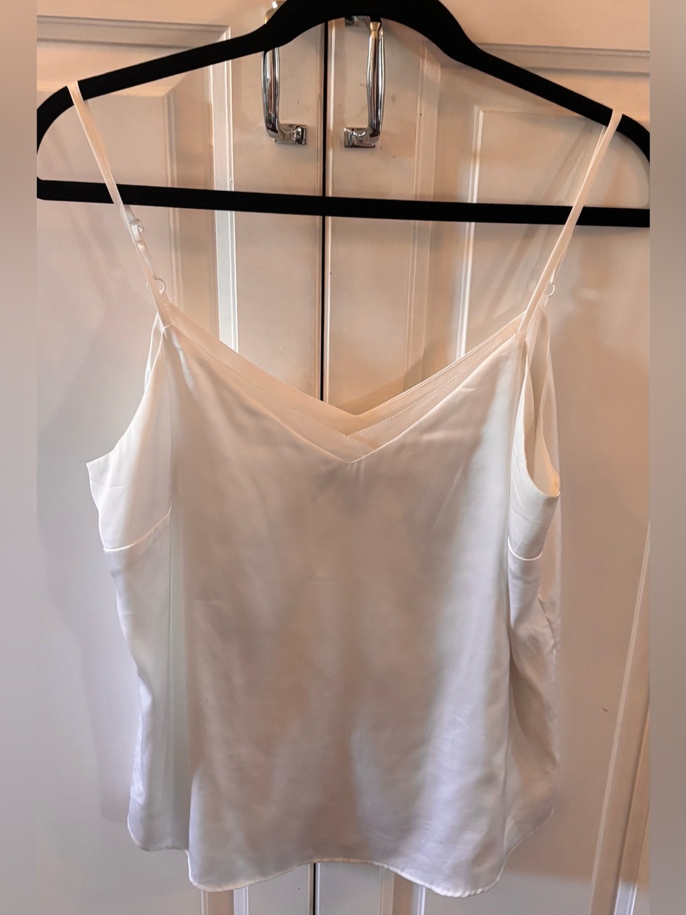 WHBM-Silky Ivory V-Neck Camisole